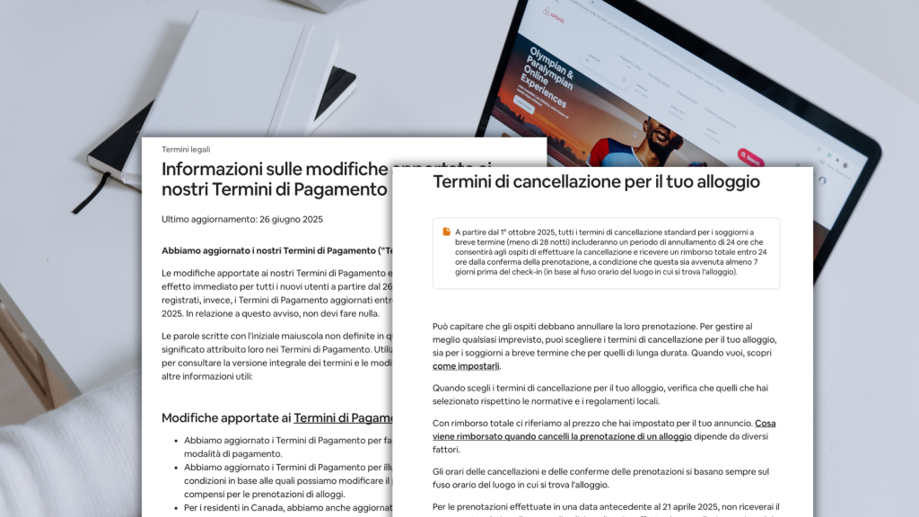 Airbnb 2025: nuove regole su cancellazioni e pagamenti